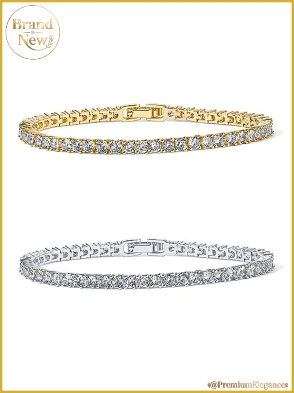 14K Gold Plated 3mm Cubic Zirconia Tennis Bracelet for Women
